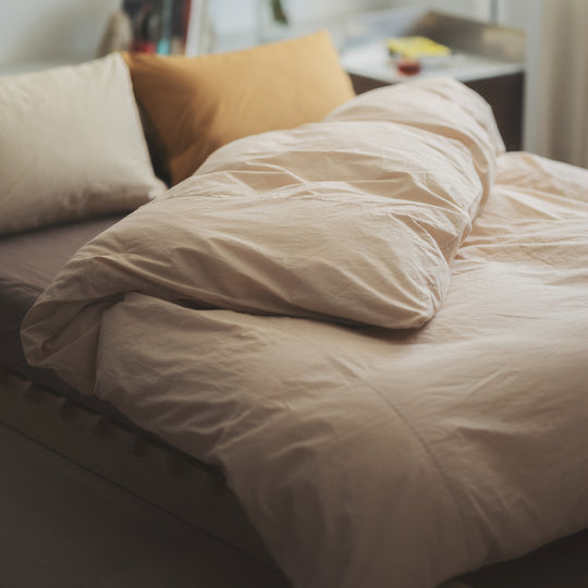 "SHIWA" Cotton Broad Box Sheet（Ash Pink）｜ボックスシーツ