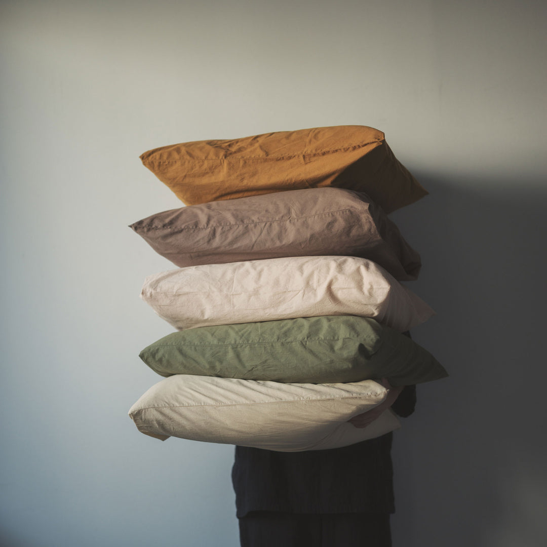 "SHIWA" Cotton Broad Pillow Case（Ash Pink）｜ピローケース