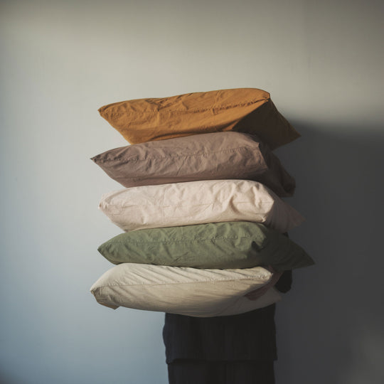 "SHIWA" Cotton Broad Pillow Case（Ash Pink）｜ピローケース