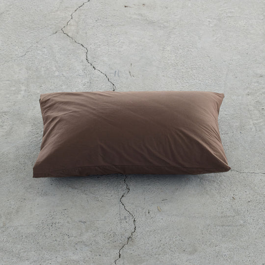 【Limited Edition】"SHIWA" Cotton Pillow Case（Soil Brown）｜ピローケース