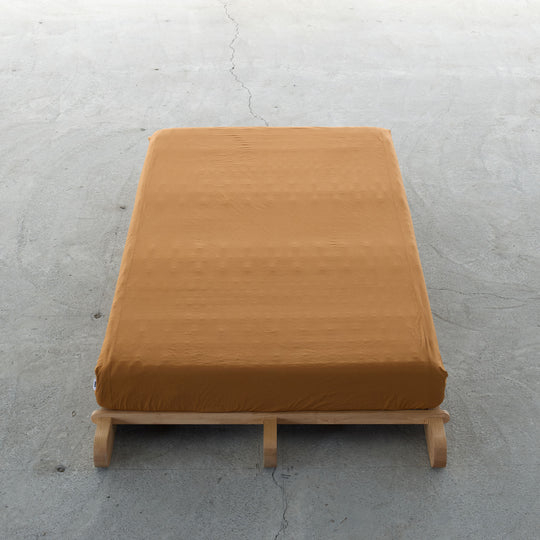 "SHIWA" Cotton Broad Box Sheet（Mustard）｜ボックスシーツ