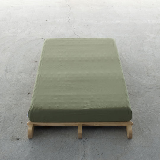 "SHIWA" Cotton Broad Box Sheet（Moss）｜ボックスシーツ