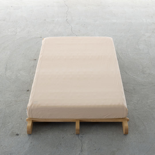 "SHIWA" Cotton Broad Box Sheet（Sand Beige）｜ボックスシーツ