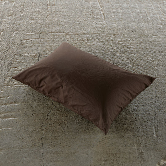 【Limited Edition】"SHIWA" Cotton Pillow Case（Soil Brown）｜ピローケース