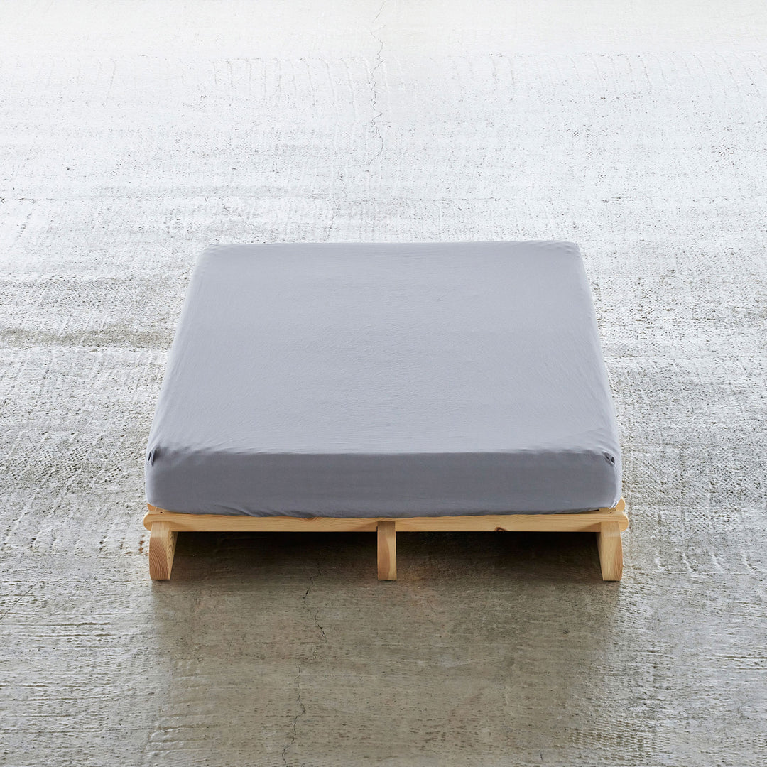 "SHIWA" Cotton Box Sheet（Light Gray）｜ボックスシーツ