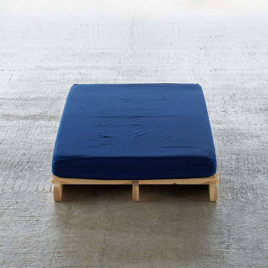 【Limited Edition】"SHIWA" Cotton Box Sheet（Midnight Blue）｜ボックスシーツ